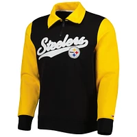 Sweat Tommy Hilfiger noir/doré Pittsburgh Steelers Aiden Quarter-Zip pour homme