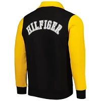 Men's Tommy Hilfiger Black/Gold Pittsburgh Steelers Aiden Quarter-Zip Sweatshirt