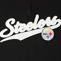 Sweat Tommy Hilfiger noir/doré Pittsburgh Steelers Aiden Quarter-Zip pour homme