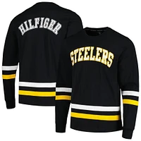 T-shirt à manches longues Tommy Hilfiger pour hommes Pittsburgh Steelers Nolan noir/or