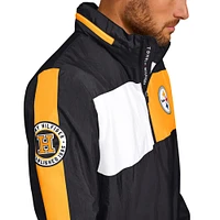 Men's Tommy Hilfiger Black Pittsburgh Steelers Gael Lightweight Half-Zip Hoodie Jacket