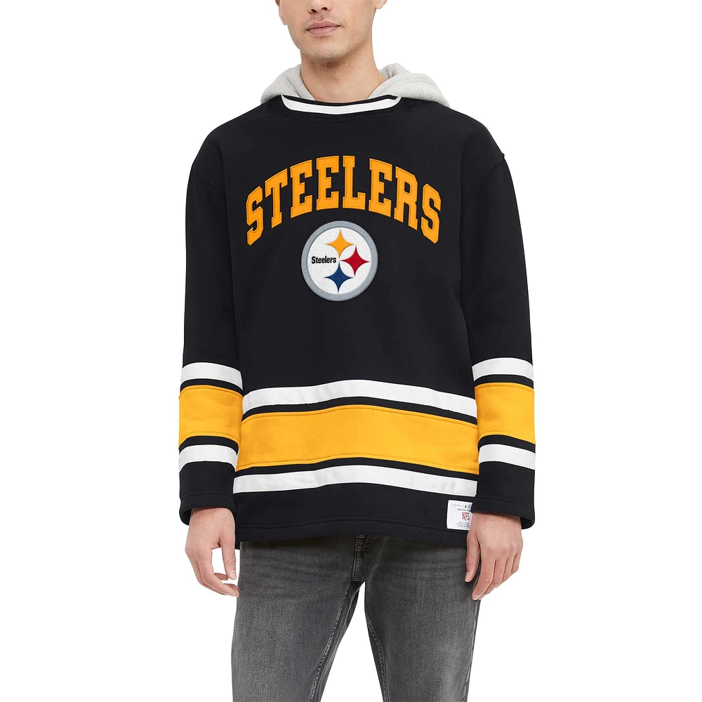 Sweat à capuche tendance Tommy Hilfiger noir Pittsburgh Steelers Ivan pour hommes