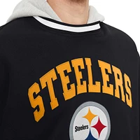 Sweat à capuche tendance Tommy Hilfiger noir Pittsburgh Steelers Ivan pour hommes