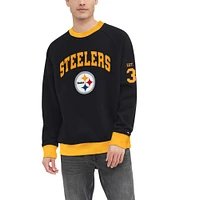 Sweat-shirt Tommy Hilfiger noir/or Pittsburgh Steelers Reese Raglan Tri-Blend pour hommes