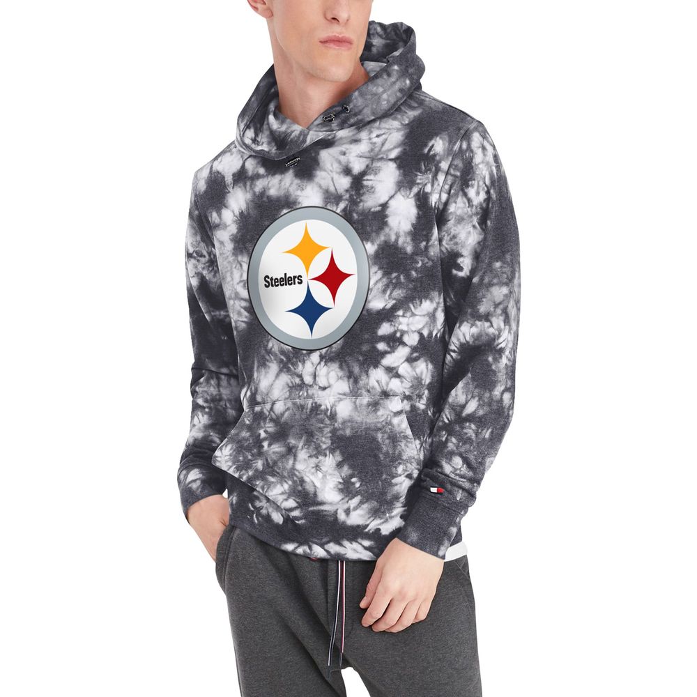 Men's Tommy Hilfiger Black Pittsburgh Steelers Stanley Tie-Dye - Pullover Hoodie