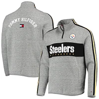 Men's Tommy Hilfiger Heathered Gray Pittsburgh Steelers Mario Quarter-Zip Jacket