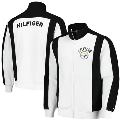 Veste de survêtement entièrement zippée Tommy Hilfiger pour hommes Pittsburgh Steelers Nolan blanc/noir