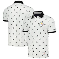 Polo Tommy Hilfiger blanc Pittsburgh Steelers Bryce piqué pour hommes