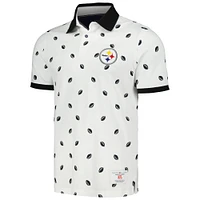 Polo Tommy Hilfiger blanc Pittsburgh Steelers Bryce piqué pour hommes