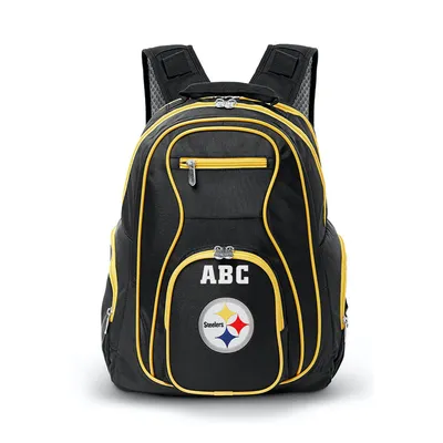 Pittsburgh Steelers MOJO Personalized Premium Color Trim Backpack - Black