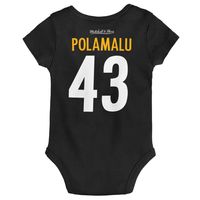 Youth Mitchell & Ness Troy Polamalu Black Pittsburgh Steelers