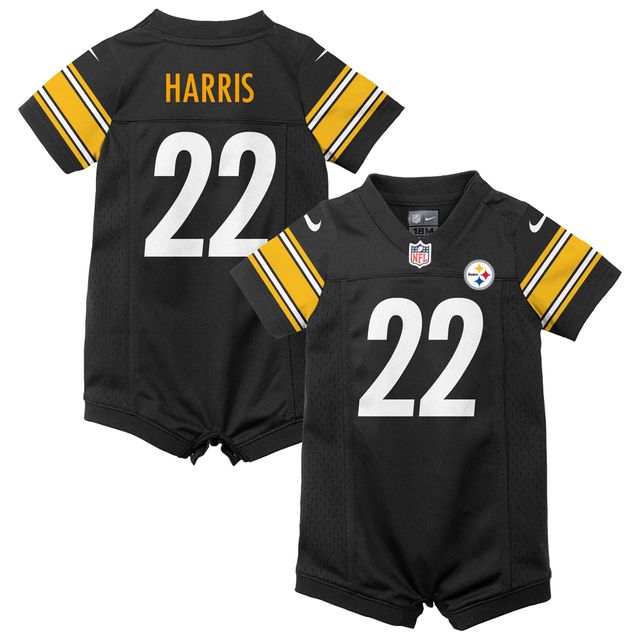 Maillot Nike Najee Harris pour nouveau-né et nourrisson, barboteuse de jeu des Steelers Pittsburgh, noir