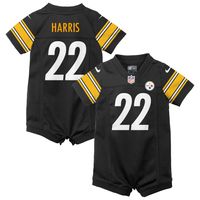 Newborn & Infant Nike Najee Harris Black Pittsburgh Steelers Game Romper Jersey