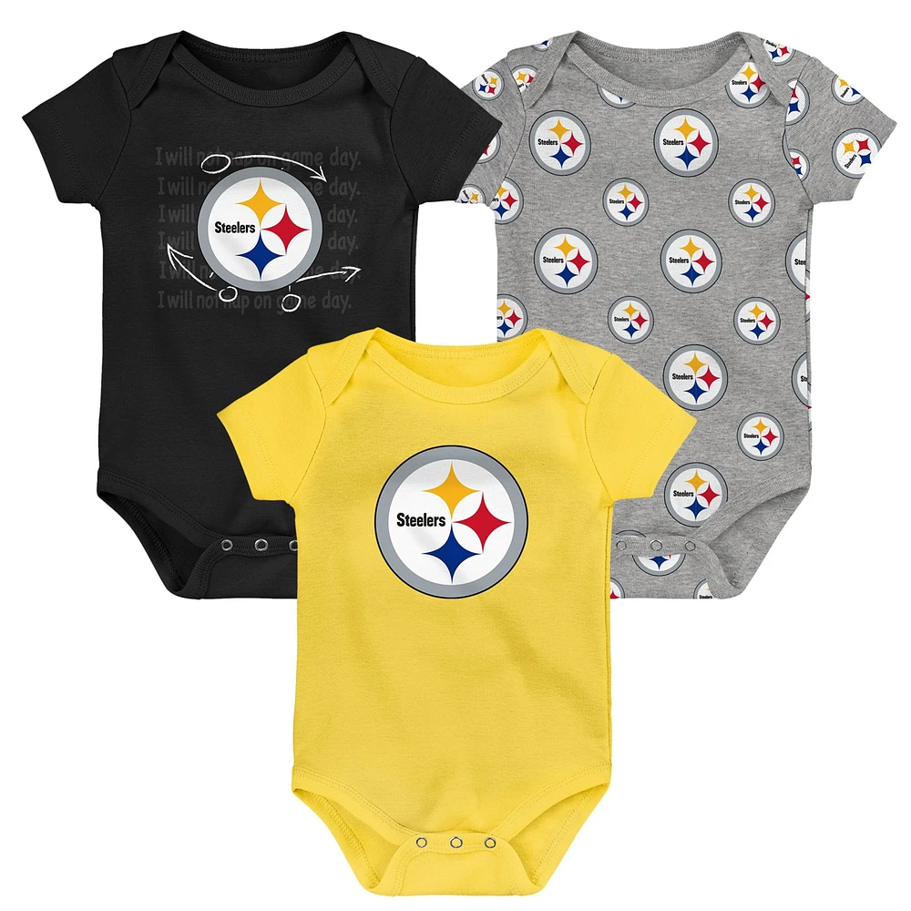 Newborn & Infant Pittsburgh Steelers Team Starter 3-Pack Bodysuit Set