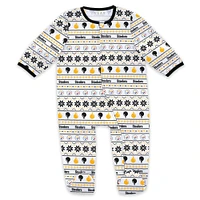 Ensemble pyjama et bavoir à fermeture éclair pour nouveau-né bébé par Erin Andrews Pittsburgh Steelers Allover Print