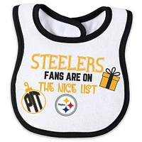 Newborn & Infant WEAR by Erin Andrews Pittsburgh Steelers Allover Print Full-Zip Sleeper Bib Set