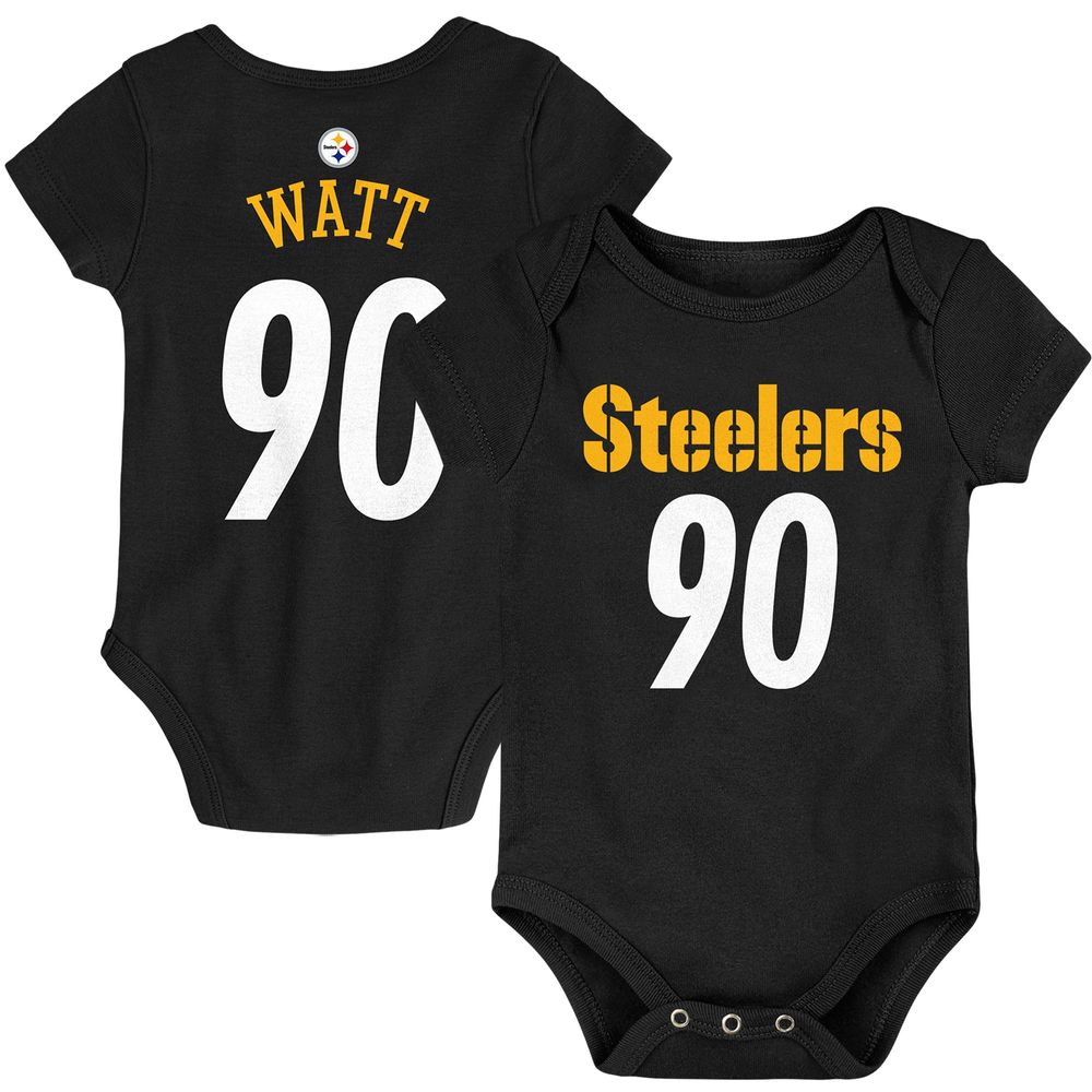 Women's T.J. Watt White/Black Pittsburgh Steelers Plus Size Name