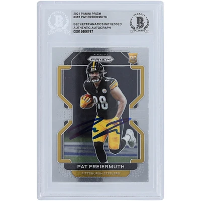 Carte de recrue authentifiée Beckett Fanatics 2021 de Pat Freiermuth des Pittsburgh Steelers Panini Prizm #362