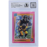 Carte de recrue Panini Donruss Optic Pink #232 Beckett autographiée 2021 par Pat Freiermuth des Pittsburgh Steelers, carte de recrue authentifiée 10 par les fanatiques de Beckett