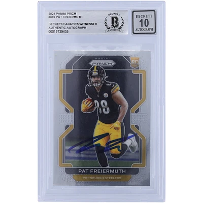 Carte de recrue Panini Prizm #362 2021 autographiée par Pat Freiermuth des Pittsburgh Steelers, Beckett Fanatics Witnessed Authenticated 10 Rookie