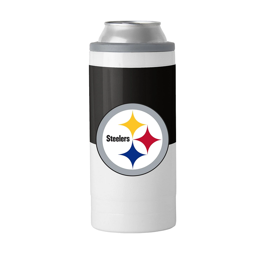 Glacière fine à blocs de couleurs de 12 oz des Steelers de Pittsburgh