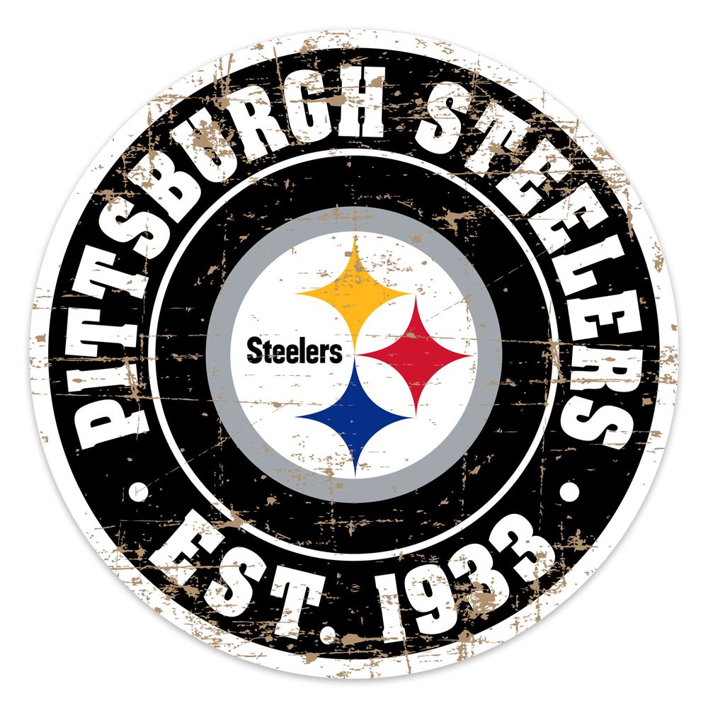 Pittsburgh Steelers 22'' Distressed Logo Wall Sign