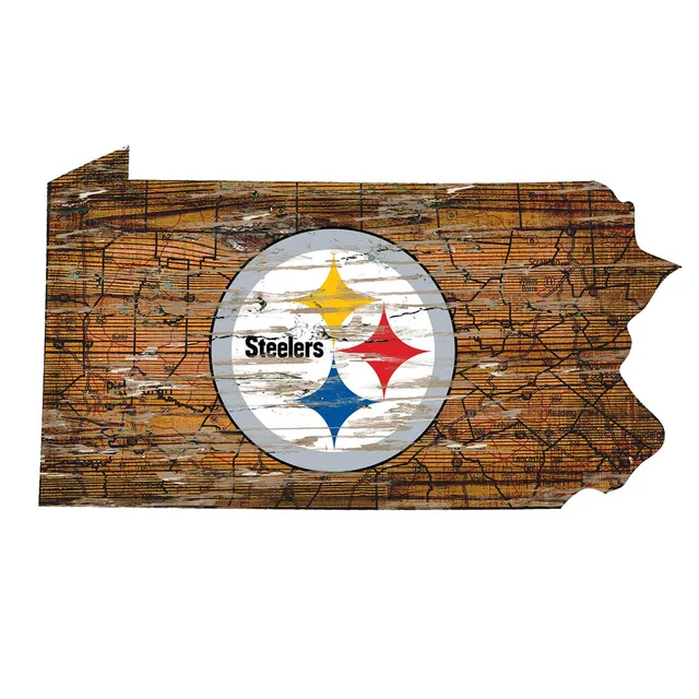 Pittsburgh Steelers Round Distressed Sign