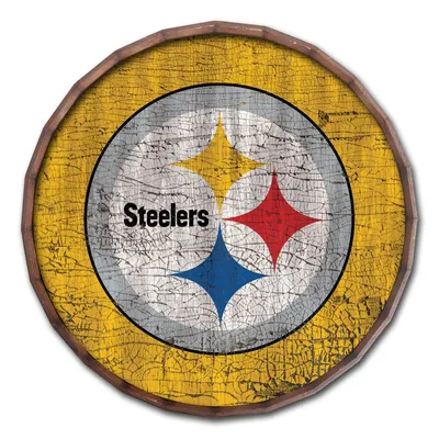 Pittsburgh Steelers 24" Cracked Color Barrel Top Sign