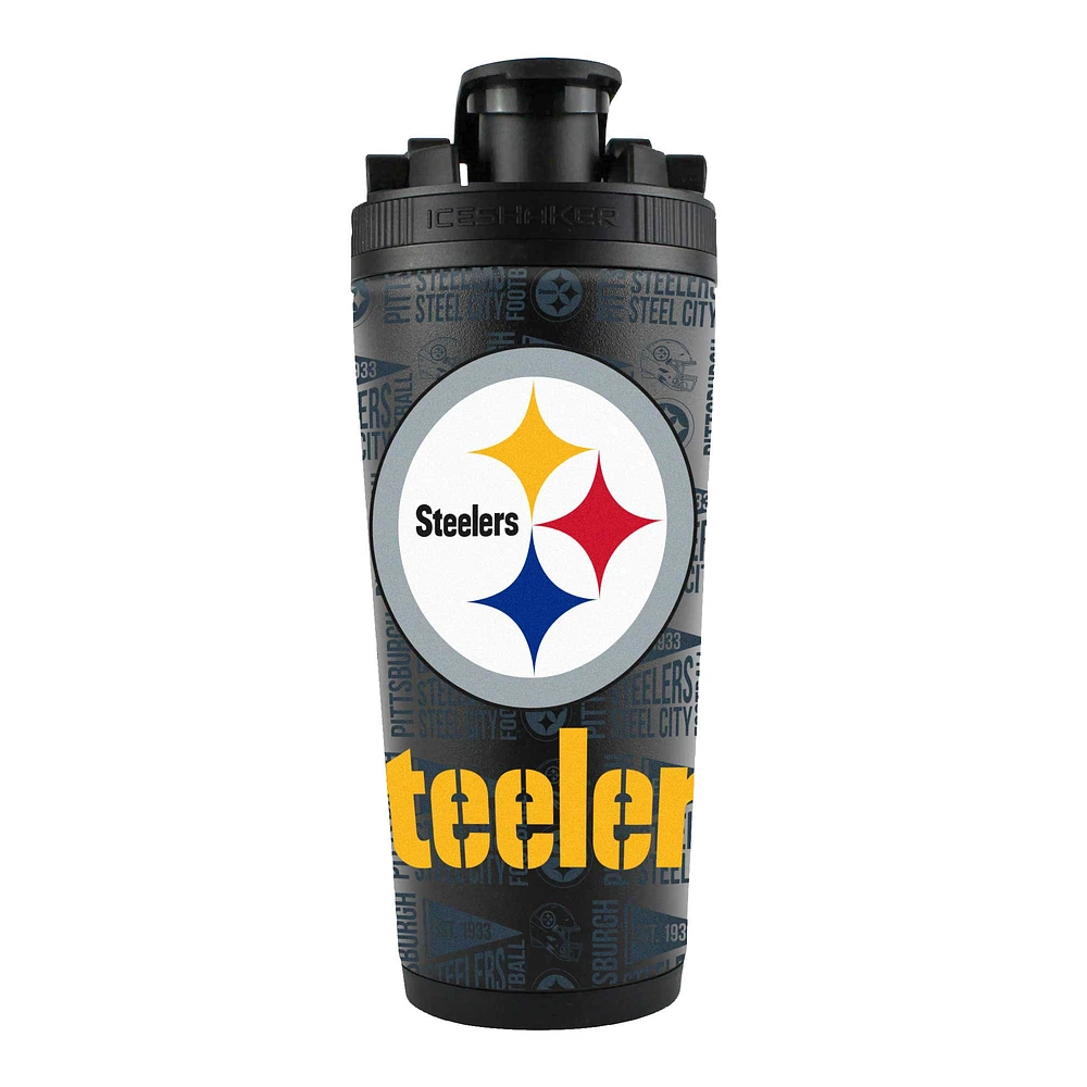 Bouteille shaker en acier inoxydable 4D de 26 oz des Steelers de Pittsburgh