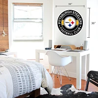 Autocollant mural repositionnable avec logo Pittsburgh Steelers 36'' x 36''