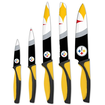 Ensemble de 5 couteaux à couverts en acier inoxydable Pittsburgh Steelers