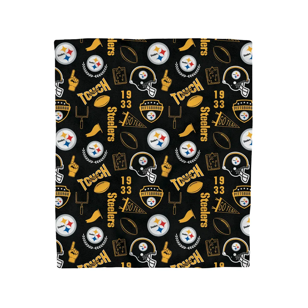 NFL Pittsburgh Steelers Big Logo Sherpa Hoodie Blanket