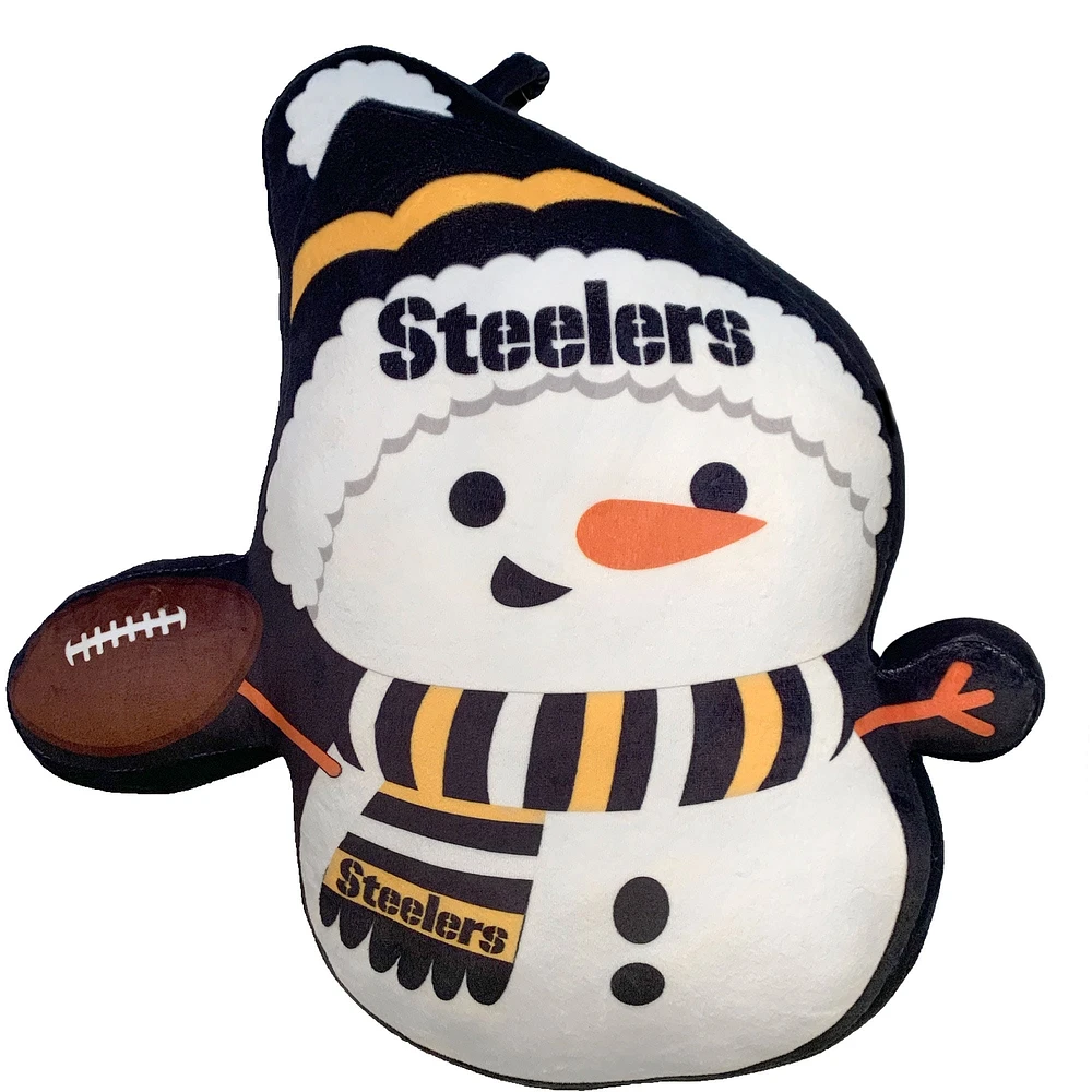 Oreiller en peluche bonhomme de neige des Fêtes des Steelers de Pittsburgh