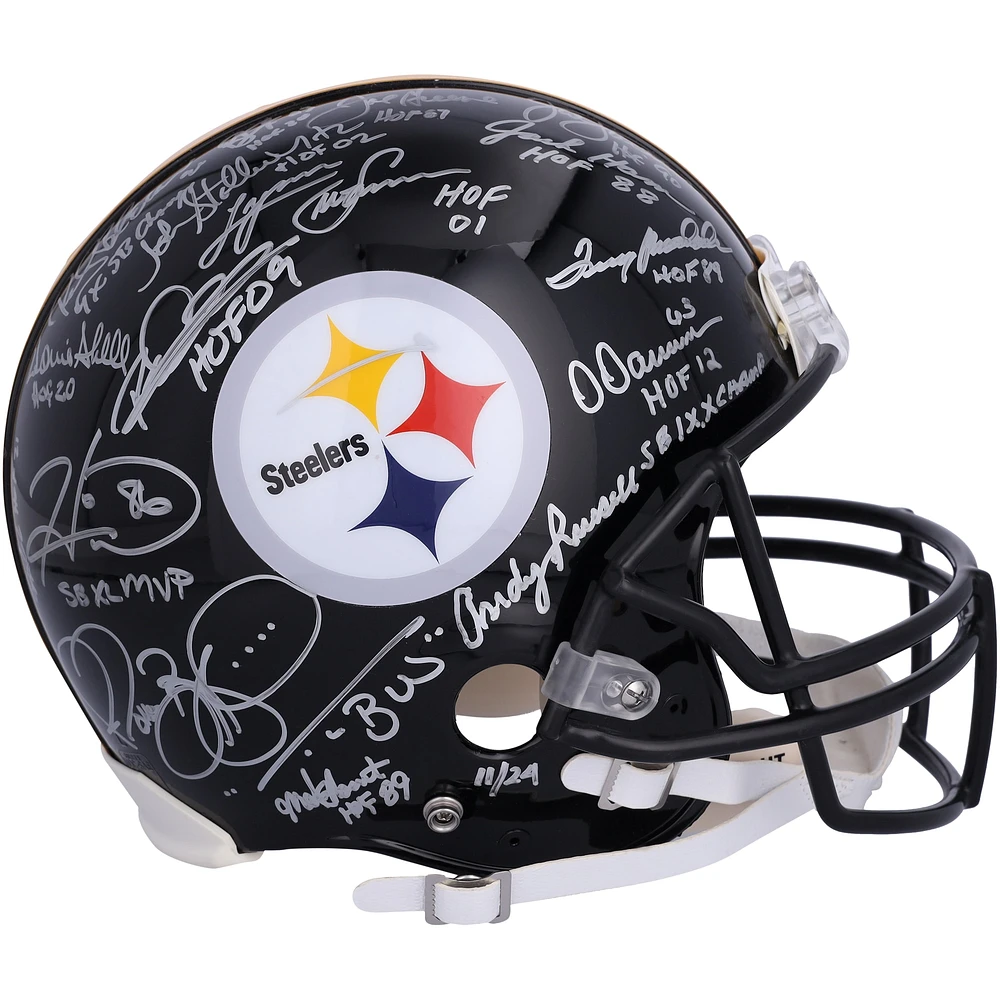 Pittsburgh Steelers Legends Autographed Riddell Speed Authentic Helmet with 16 Signatures & Multiple Inscriptions - Limited Edition of 24