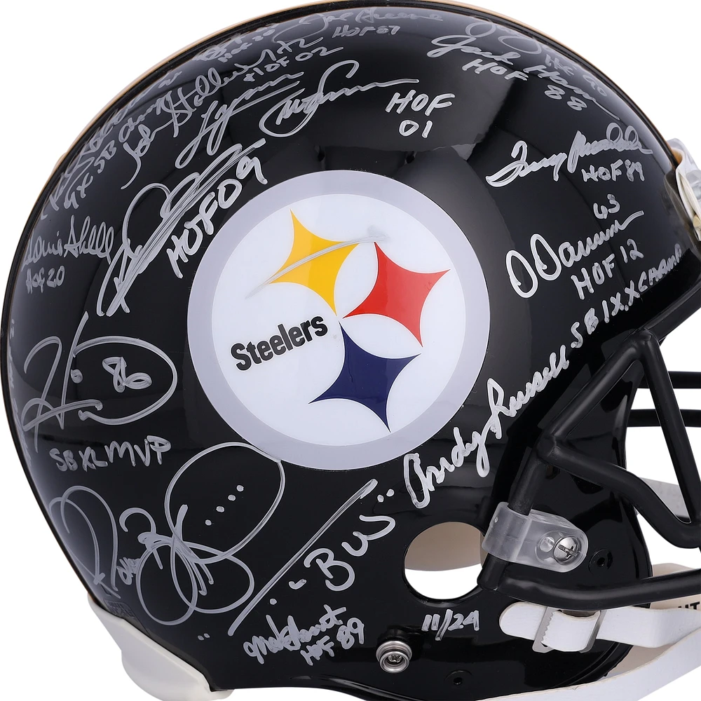 Pittsburgh Steelers Legends Autographed Riddell Speed Authentic Helmet with 16 Signatures & Multiple Inscriptions - Limited Edition of 24
