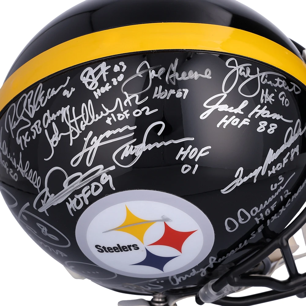 Pittsburgh Steelers Legends Autographed Riddell Speed Authentic Helmet with 16 Signatures & Multiple Inscriptions - Limited Edition of 24