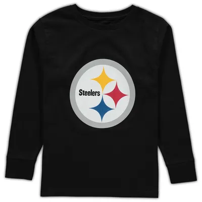 Pittsburgh Steelers Youth Team Logo Long Sleeve T-Shirt - Black