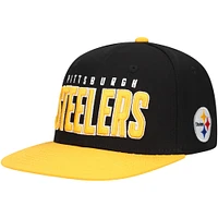 Casquette Snapback Lock Up des Steelers de Pittsburgh, noir/or, pour enfants d'âge préscolaire