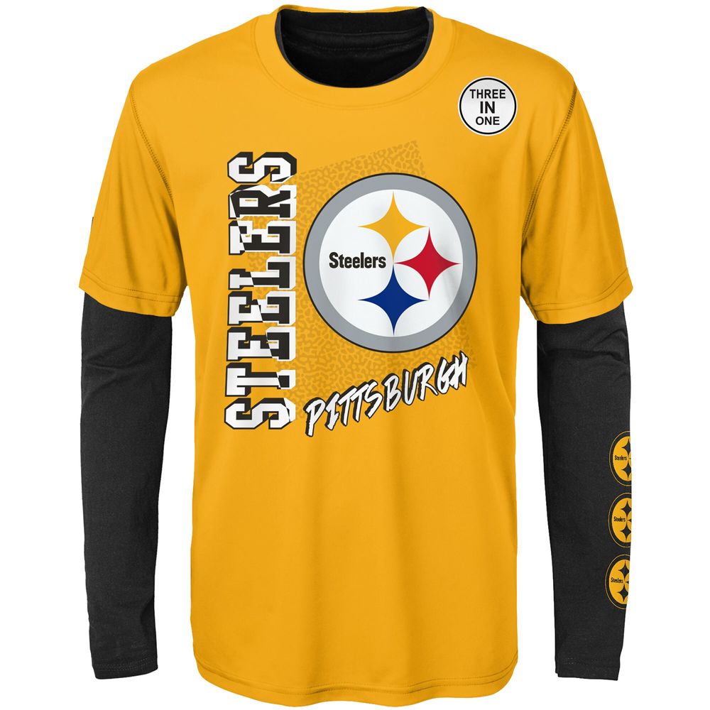 Preschool Gold/Black Pittsburgh Steelers Game Day T-Shirt Combo Set