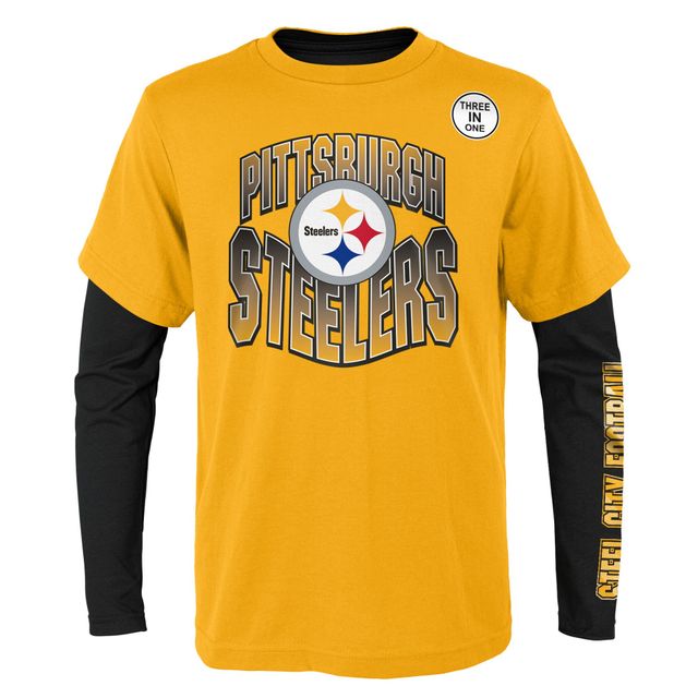 Preschool Gold/Black Pittsburgh Steelers Game Day - Ensemble combiné de t-shirts