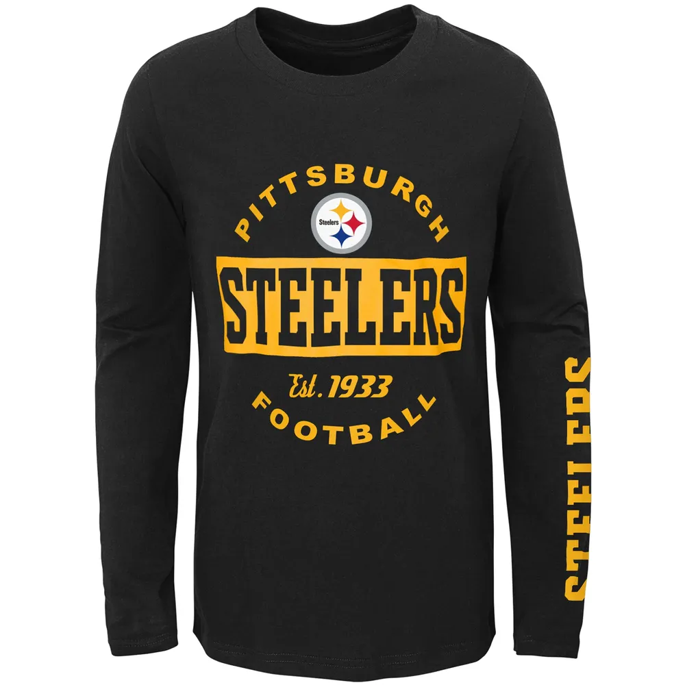 Outerstuff Preschool Heathered Gray/Black Pittsburgh Steelers 3-in