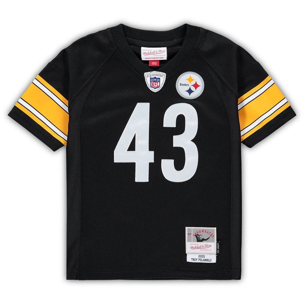 Preschool Mitchell & Ness Troy Polamalu Black Pittsburgh Steelers Retired Legacy Jersey