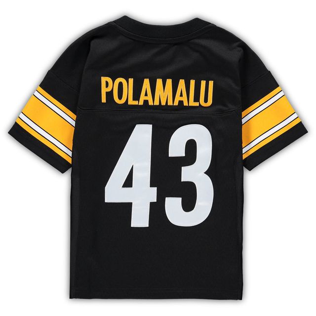 Maillot préscolaire Mitchell & Ness Troy Polamalu Black Pittsburgh Steelers retraité Legacy