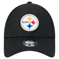 Casquette ajustable Main 9FORTY noire des Pittsburgh Steelers de New Era pour enfants d'âge préscolaire