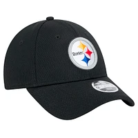 Casquette ajustable Main 9FORTY noire des Pittsburgh Steelers de New Era pour enfants d'âge préscolaire