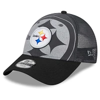 Casquette préscolaire New Era Graphite/Noir Pittsburgh Steelers Reflect 9FORTY réglable