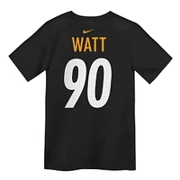 T-shirt Nike T.J. Watt pour enfant d'âge préscolaire avec nom et numéro du joueur des Pittsburgh Steelers