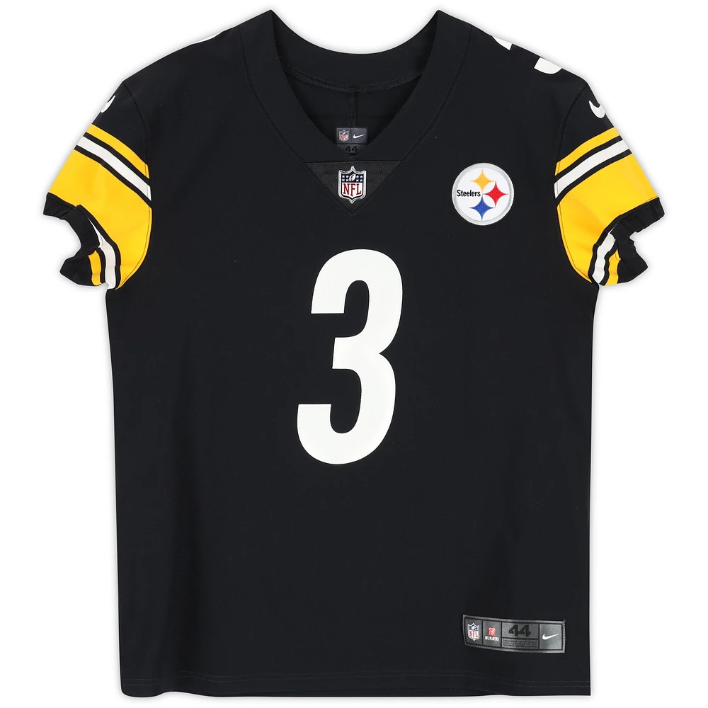 Maillot Nike Elite noir autographié par Russell Wilson des Pittsburgh Steelers