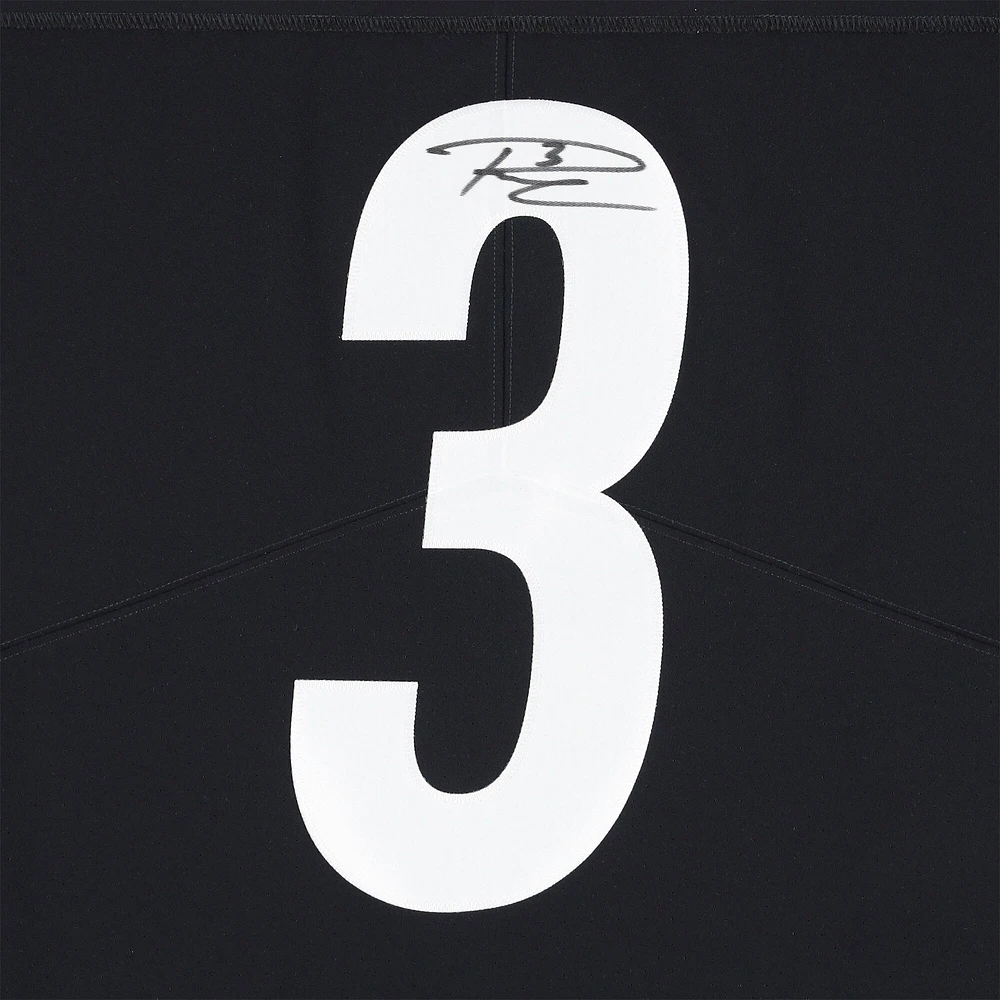 Maillot Nike Elite noir autographié par Russell Wilson des Pittsburgh Steelers