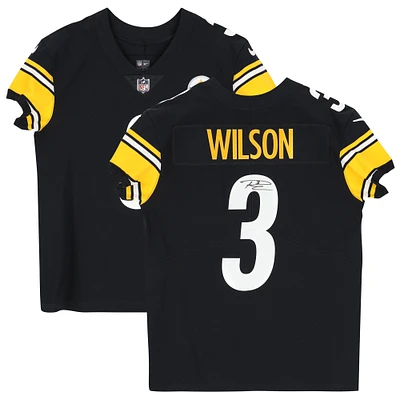 Maillot Nike Elite noir autographié par Russell Wilson des Pittsburgh Steelers